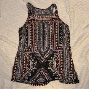 Bohemian boho tribal print tank top sleeveless top